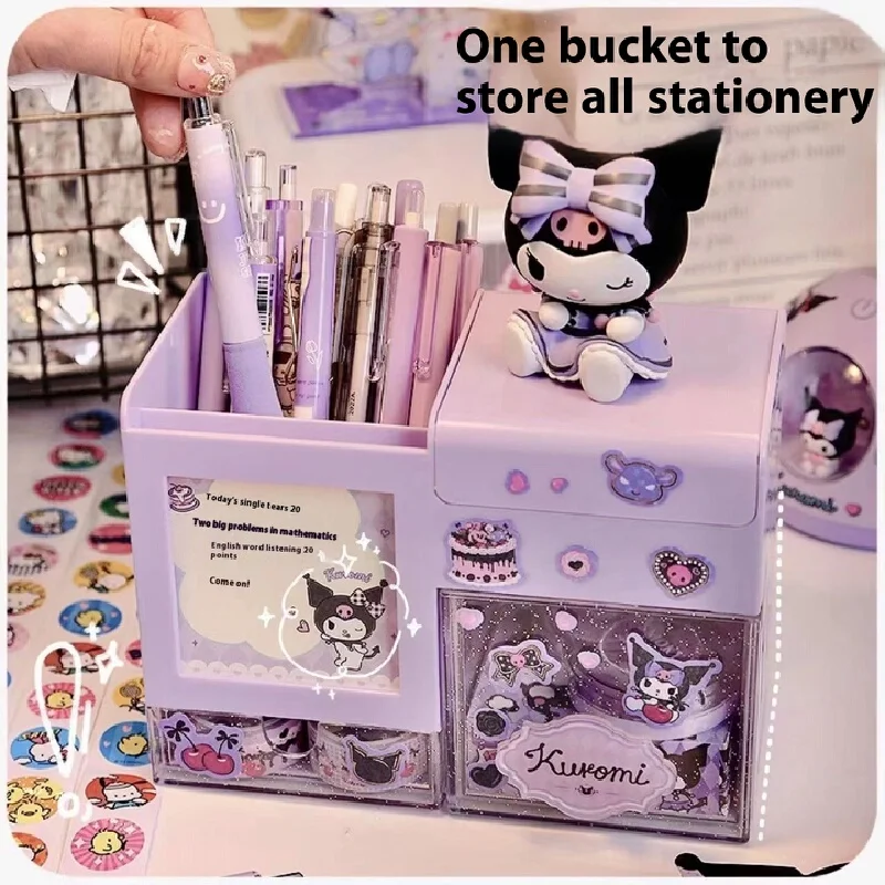 Genuine Sanrio Kuromi Melody Storage Box Children'S Girls Yugui Dog Primary School Desktop Stationery Storage Box Christmas Gift