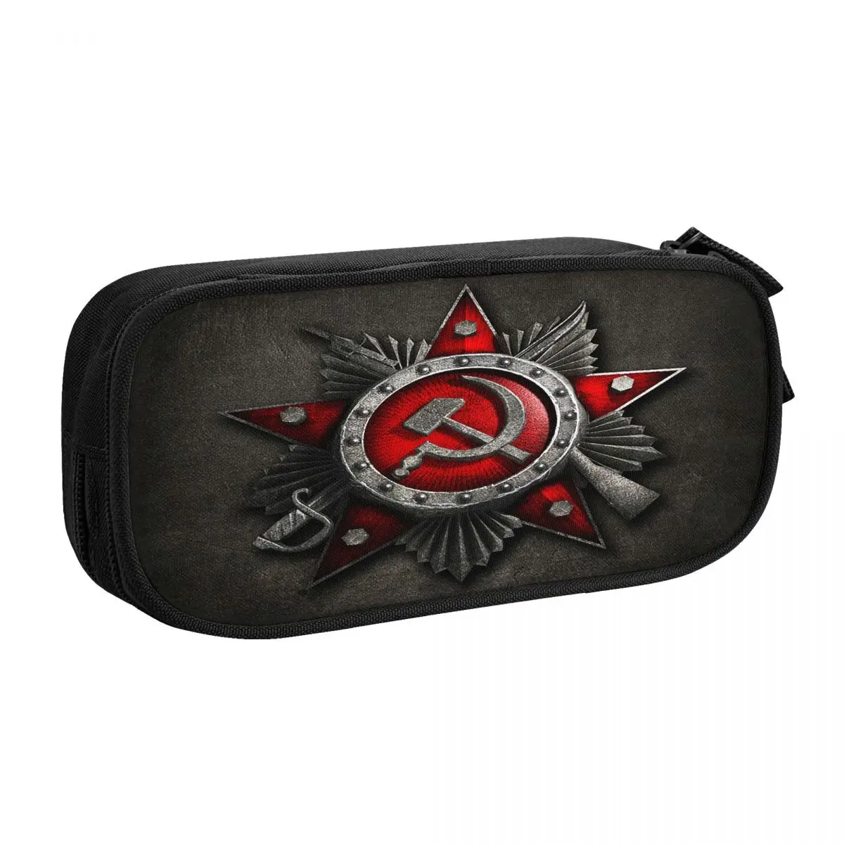 Custom Soviet Union USSR Russia Flag Pencil Case for Girls Boys Big Capacity CCCP Pen Box Bag Stationery