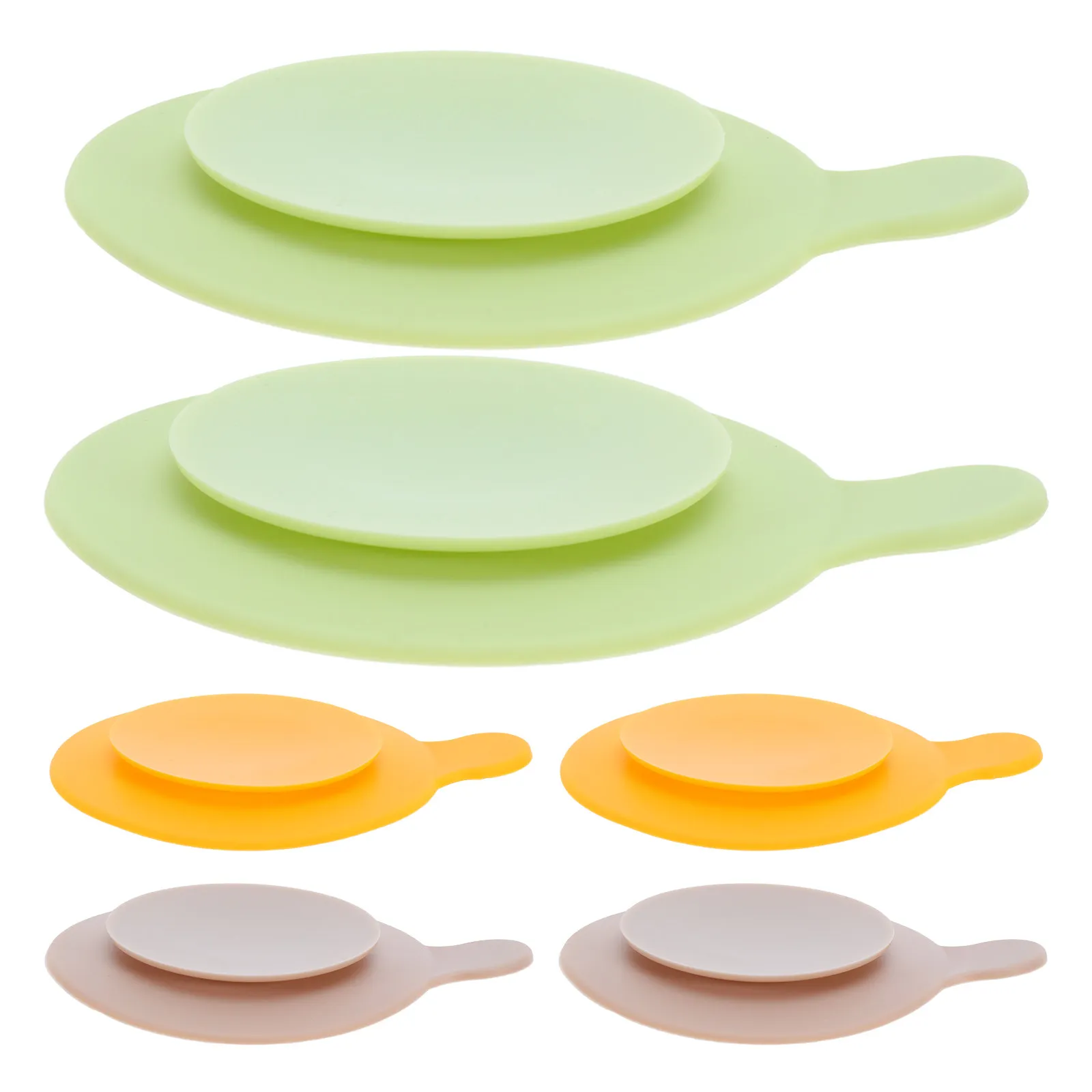 6Pcs Silicone Suction Plate Pads Double Sided Non Slip Tableware Sucker Baby Dining Toddler Plate Holder Food Mat for Kids