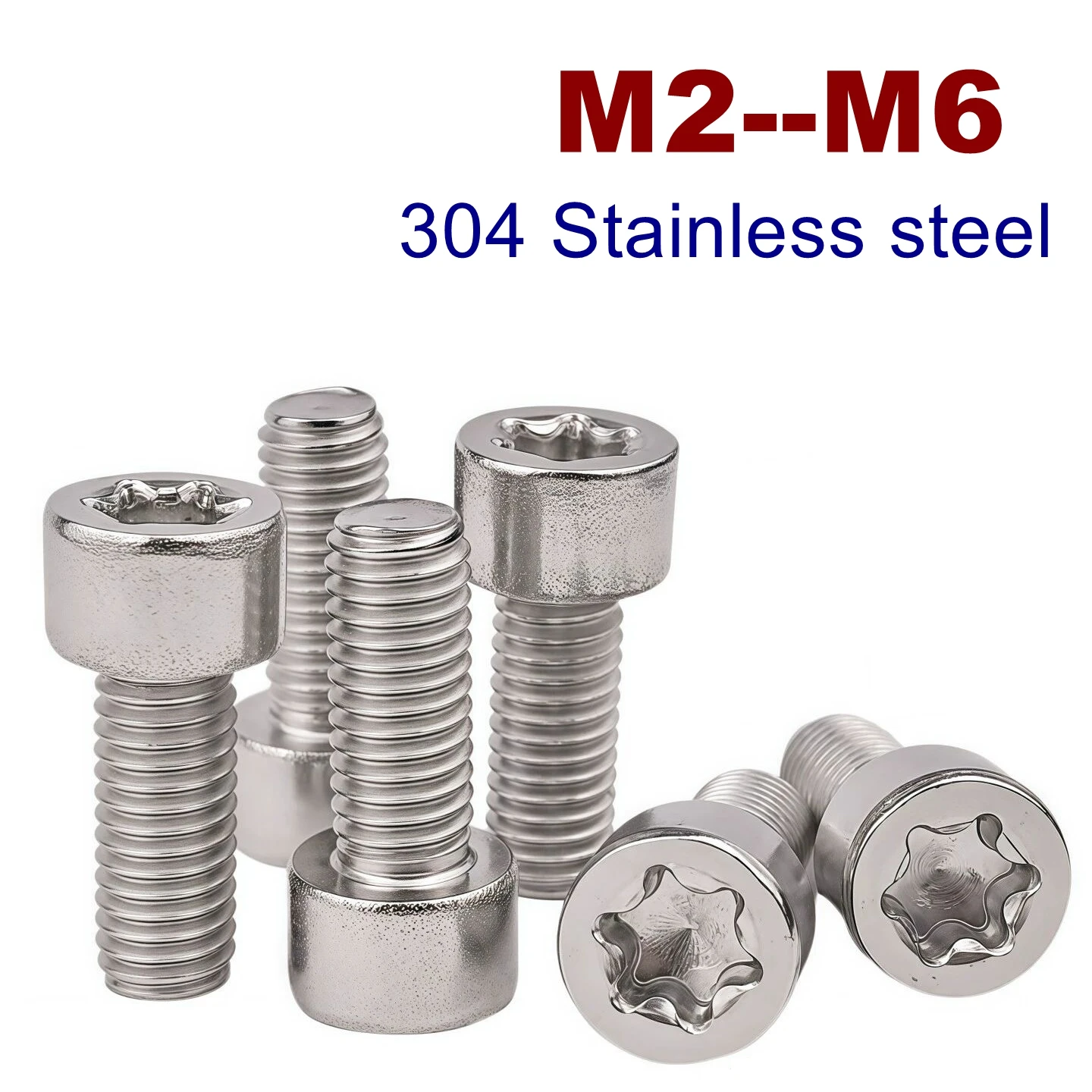 

M2--M6 Stainless Steel hex socket torx head screws SUS304 Six lobe Security screws