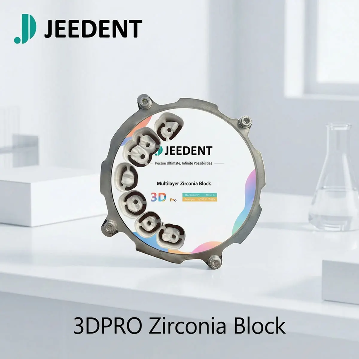 98mm 3DPRO 8-Layer Multilayer Zirconia Blocks for Open System CAD CAM Milling 700-1100MPa 46-57% Translucent Zirconia Disc Lab