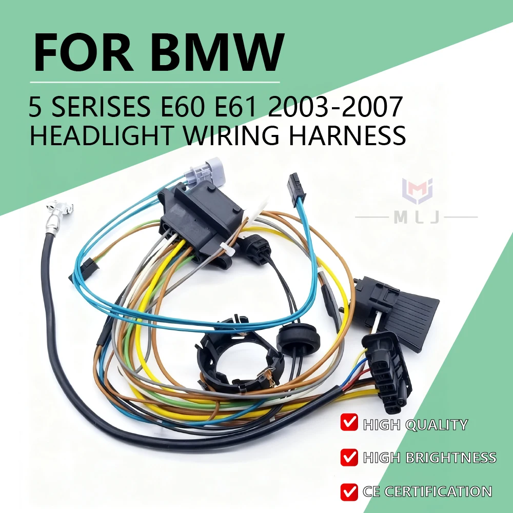 

For BMW 5 Series E60 E61 2003-2007 LED Headlight Wiring Harness Headlight Internal Wire Harness Plug non AFS and with AFS DRL