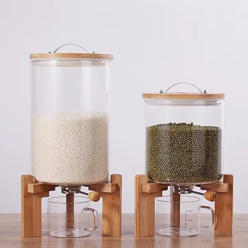 Kitchen Organization Flour And Cereal Container Rice Dispenser Creative Glass Food Storage Container