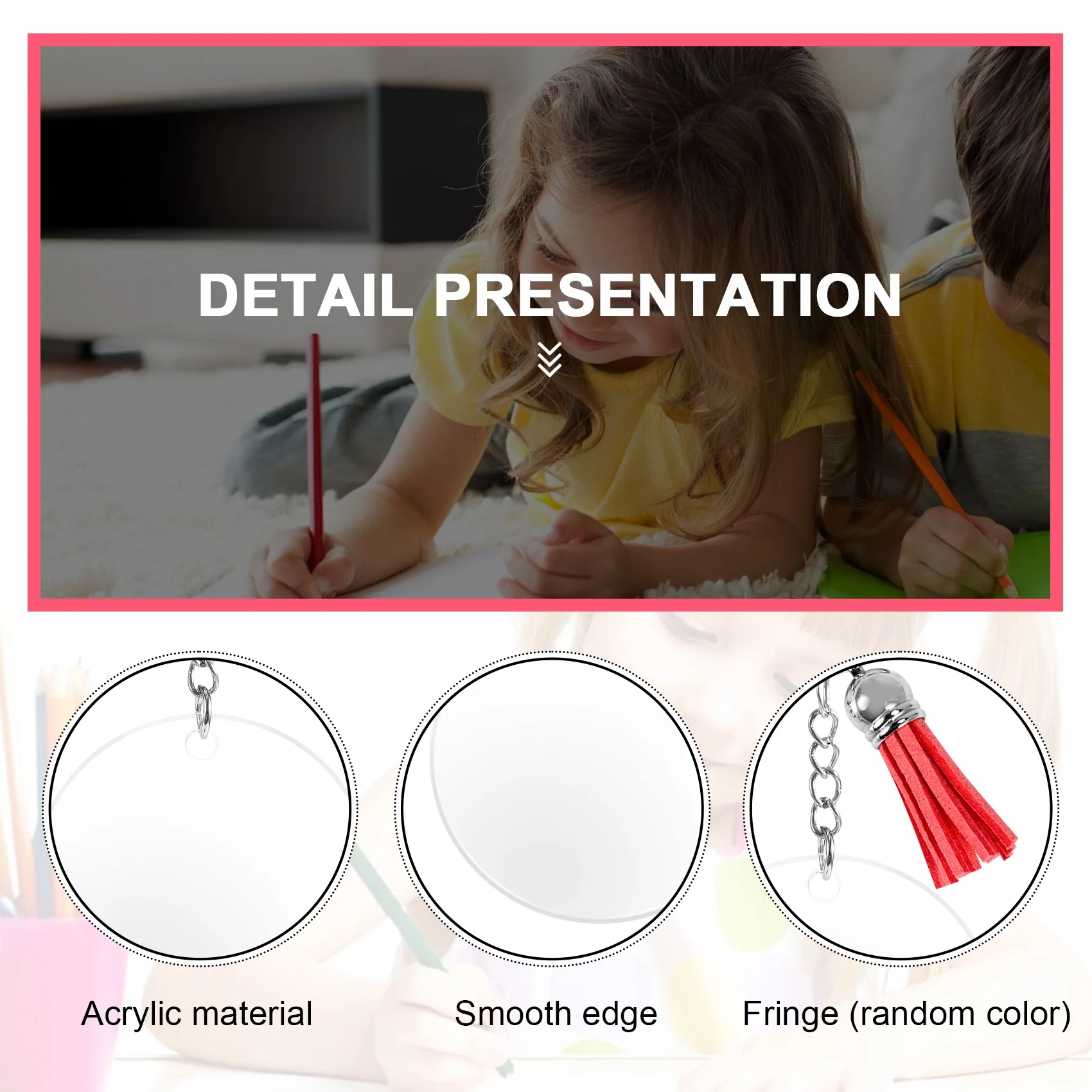 

A29F-350Pcs Acrylic Clear Keychain Blanks For Vinyl With Blanks, Tassels, Jump Rings, Keychain Rings For DIY Keychain Craft