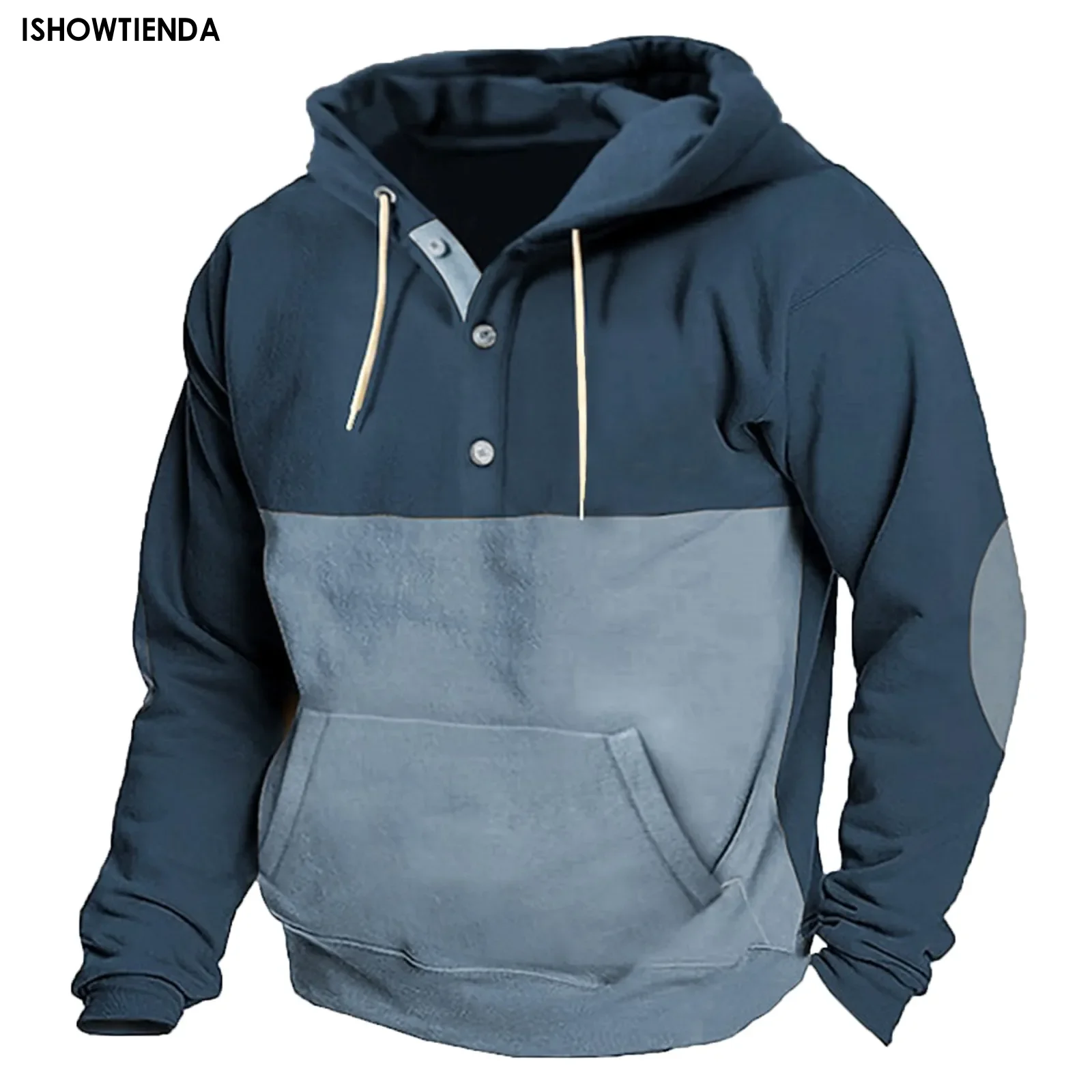 Men's Hoodie Winter Hooded Sweatshirt for Women Cozy Men's Fall/winter Hoodie Stylish Loose Pullover with Big Pocket Button Hoo