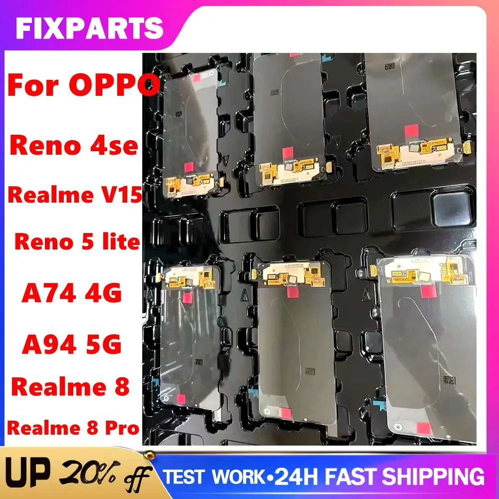 

6.43'' Original For OPPO Reno5 Lite CPH2205 LCD Display Touch Screen Digitizer Assembly For OPPO A74 5G Realme 8 pro Display