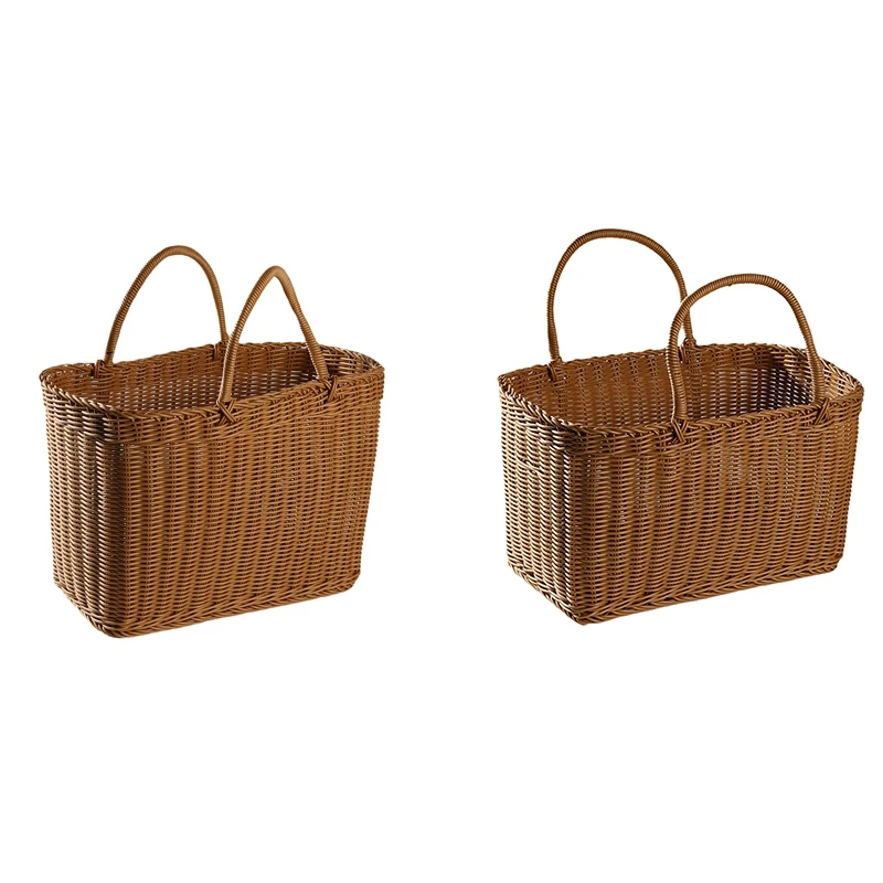 Rattan Shopping Basket Simple Shopping Basket Environmentally Friendly Vegetable Basket Fruit Basket Outdoor Picnic