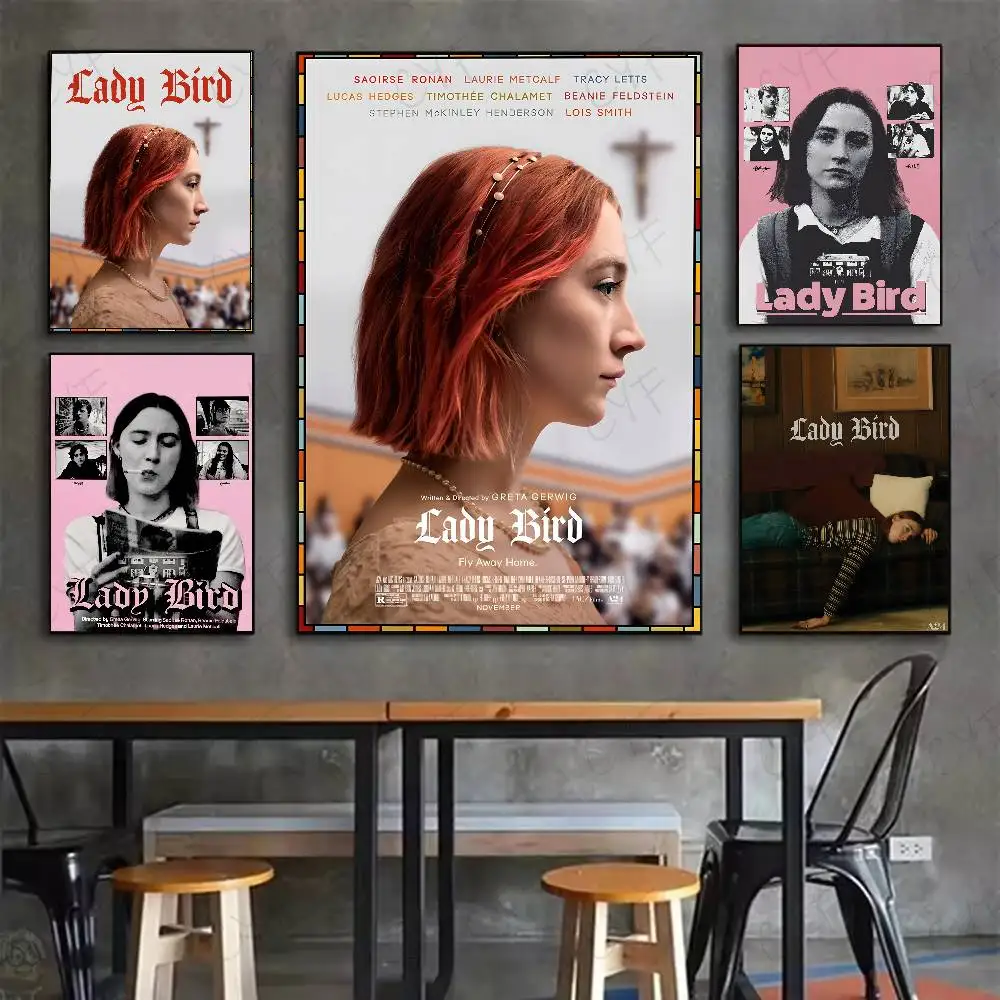 Classic Teenager Movie Lady Bird Poster HD Art Sticky Wall Waterproof Home Living Room Bedroom Bar Aesthetic Decoration