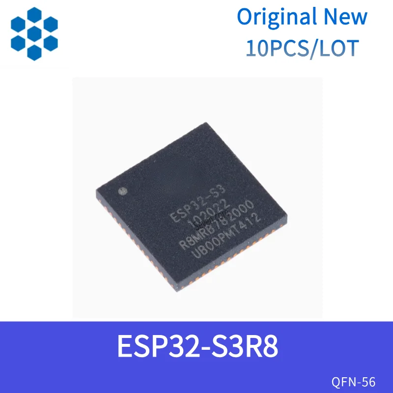 

Оригинальный новый 10 шт./лот ESP32-S3R8 QFN-56 Wi-Fi + Bluetooth 5,0 32-битный двухъядерный микроконтроллер 3,3 В
