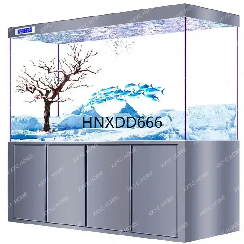 

Medium and Large Office Floor Aquarium Bottom Filter Super White Glass Screen Hallway Partition Dragon Fish Tank
