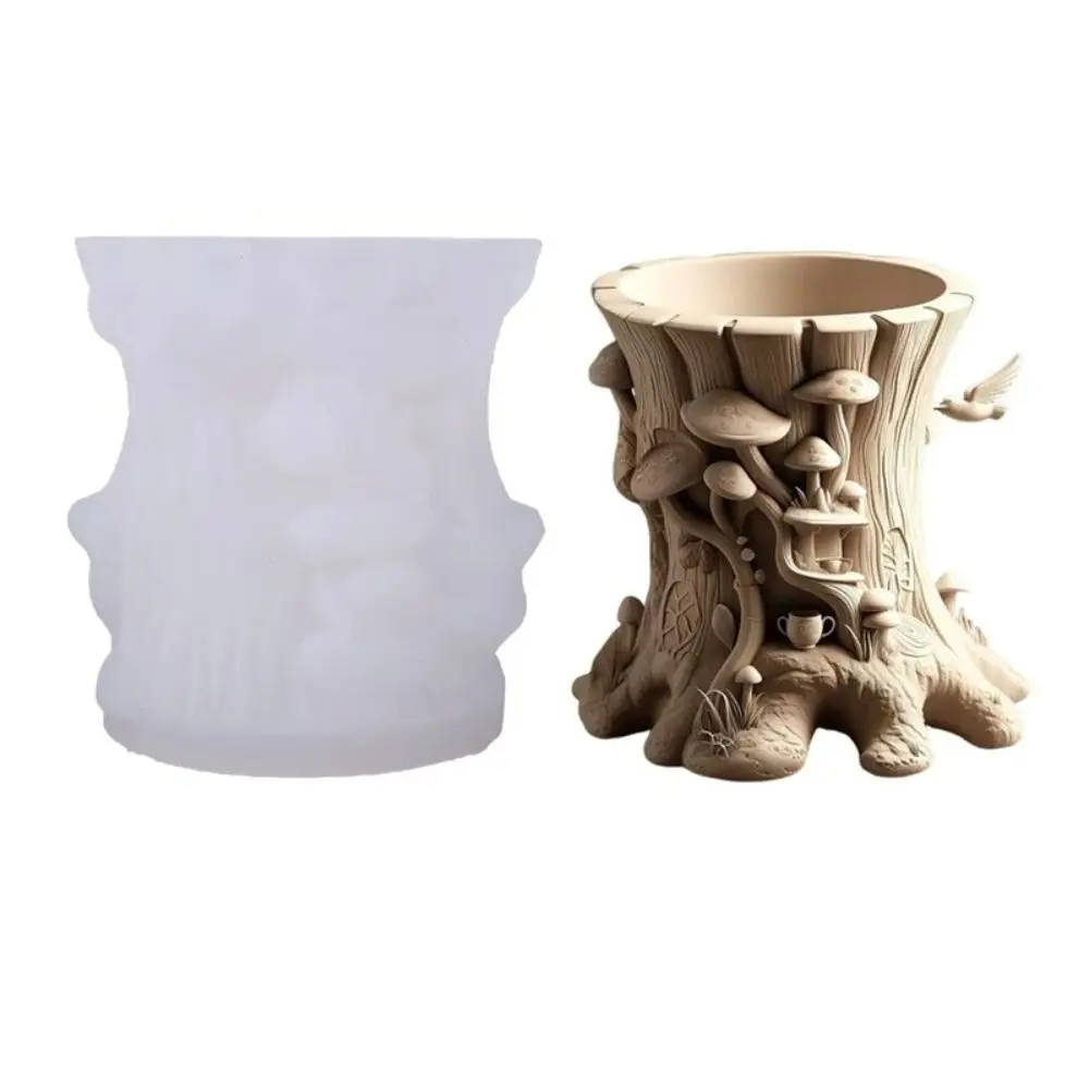 

DIY Silicone Tree Stump Silicone Mold White Storage Containers Tree Stump Mold Multi-Purpose Silicone Mold Art Crafting