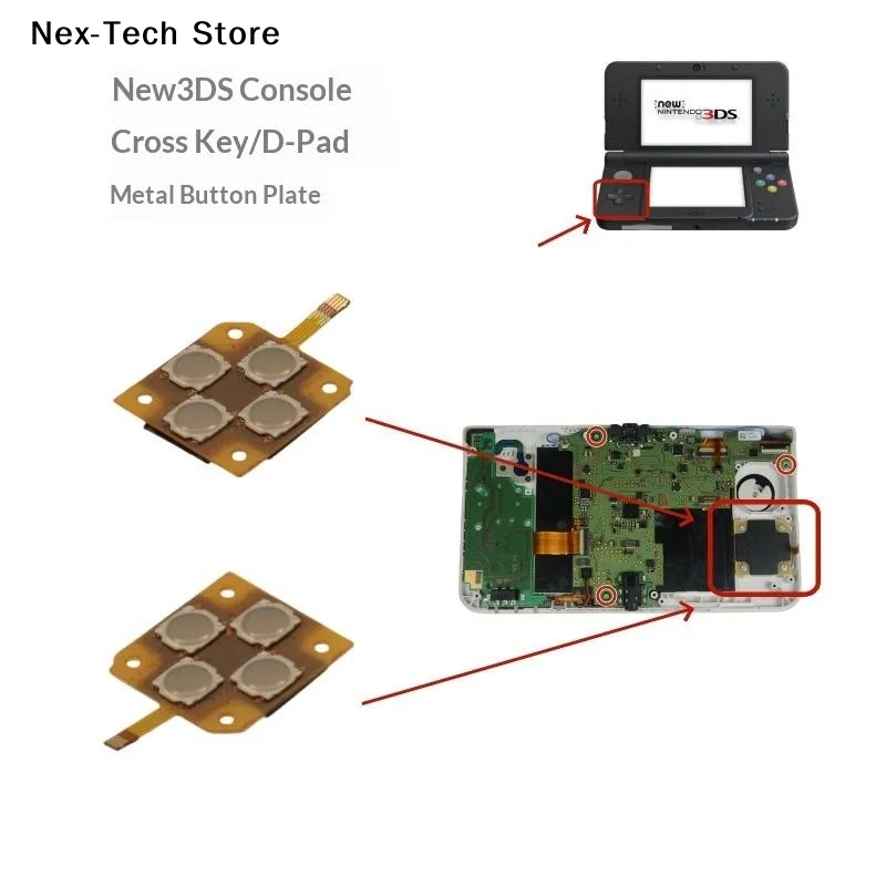 

[NT]1Pcs D-Pad Dome Snap PCB Board Buttons Conductive FIlm For New 3DS / New 3DS XL Controller Key ABXY Button PCB Board Sticker