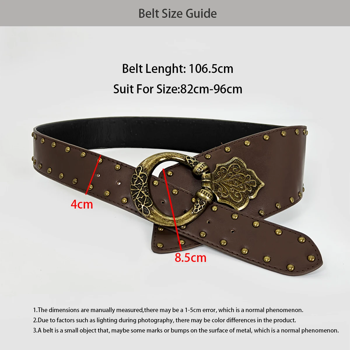 Damen Luxus Designer PU Leder Breiter Gürtel Braun Lässig Vielseitig Western Cowboy Schwarzer Hüftgurt Trendiger Dornschließe Bund – Detail 10