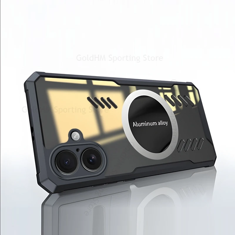 For iPhone 16 Pro Max For Magsafe Magnet Transparent Case For Apple 15 14 13 12 Pro Max Cooling Heat Dissipation Magsafing Cover