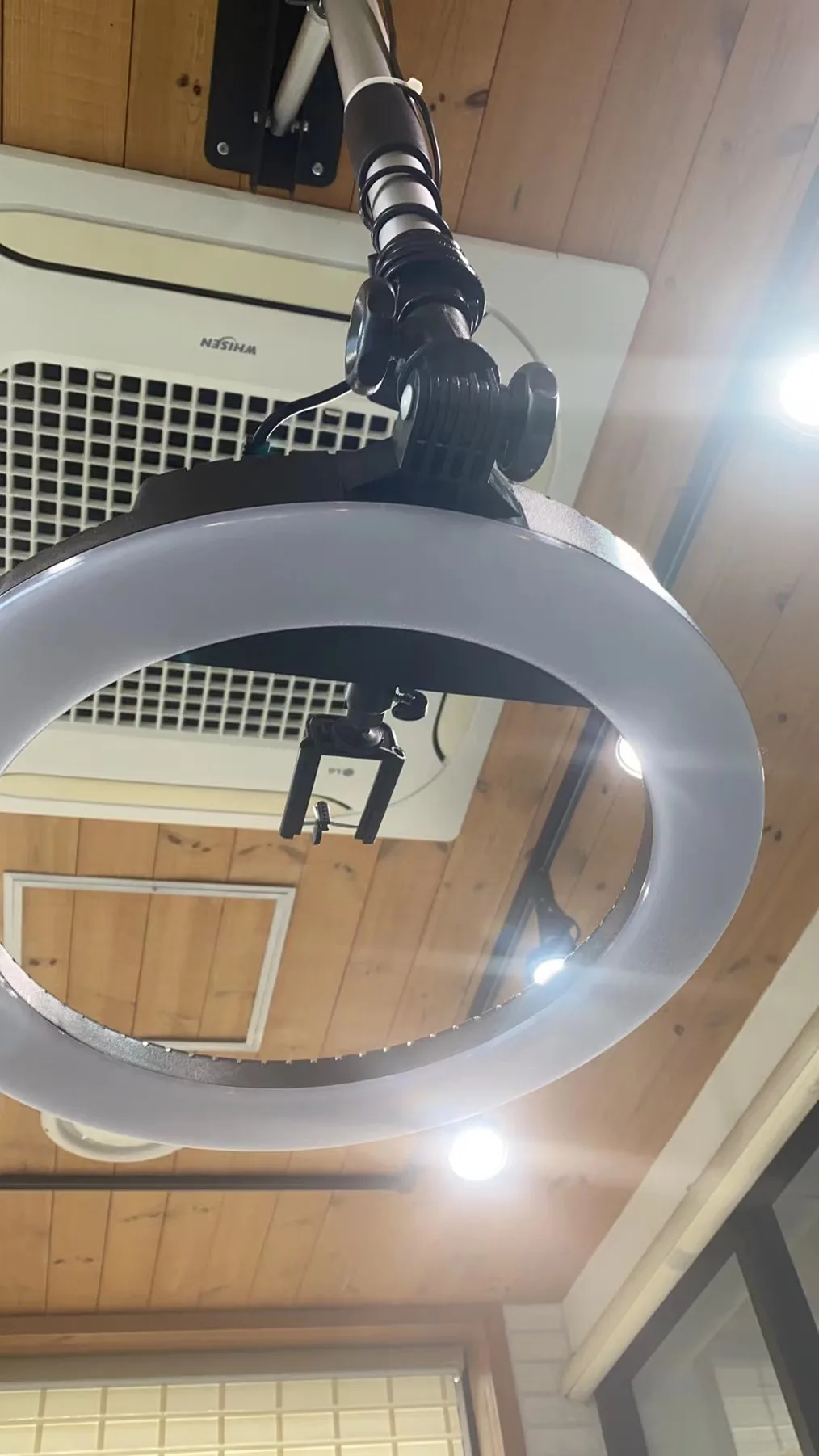 Trípode de Iluminación para Fotografía Fausto, Soporte de Luz Colgante de Pared, Anillo de Luz de 18 Pulgadas, para Tienda, Estudio, Maquillaje, Belleza, Pestañas
