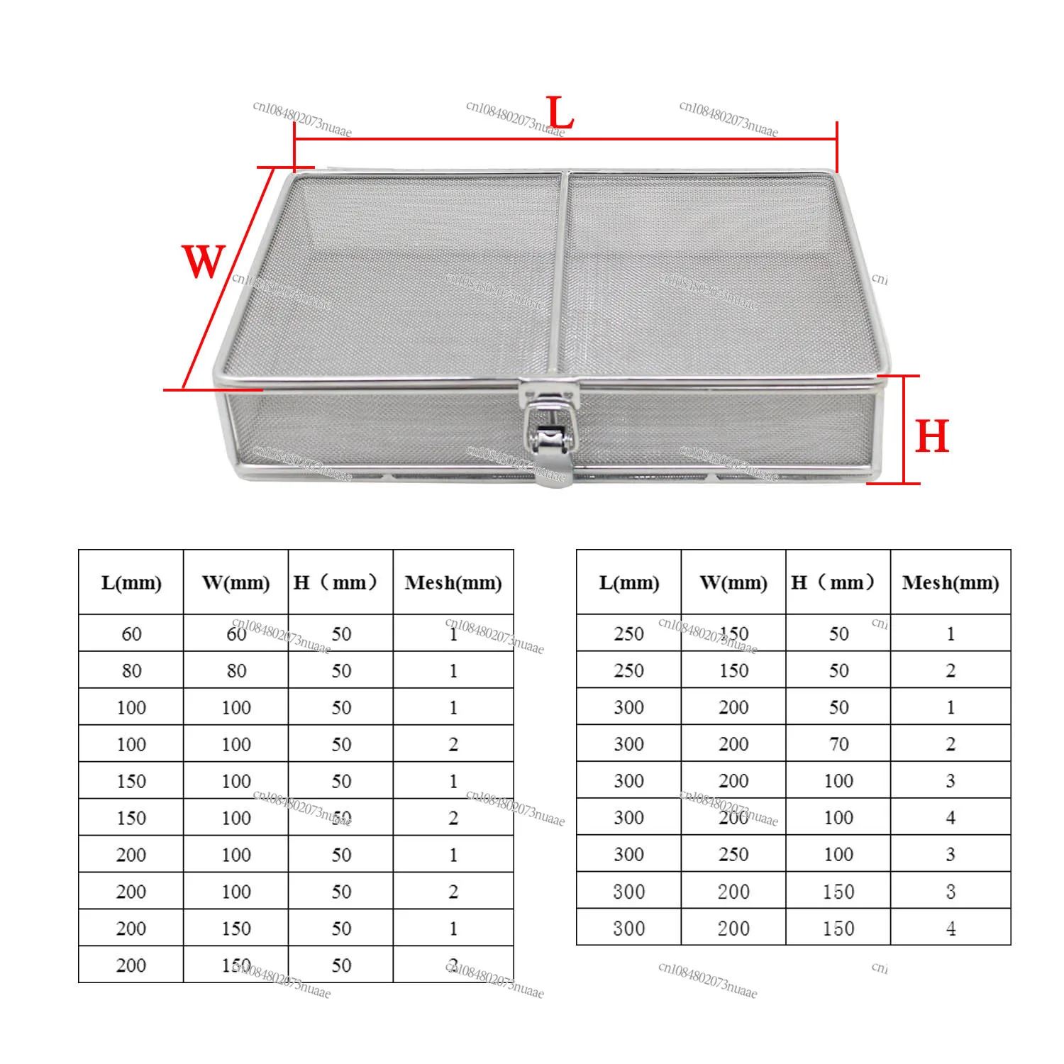 Mesh Basket with Lid and Lock Storage Basket Cleaning Box Medical Instrument Sterilization Stainless Steel Basket