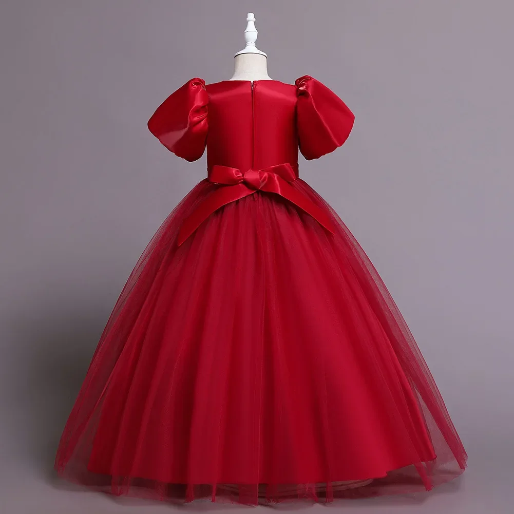 Robe de demoiselle d'honneur en dentelle pour filles, vêtements de Noël pour enfants, fête de mariage, princesse, enfants, 8, 12, 14 ans