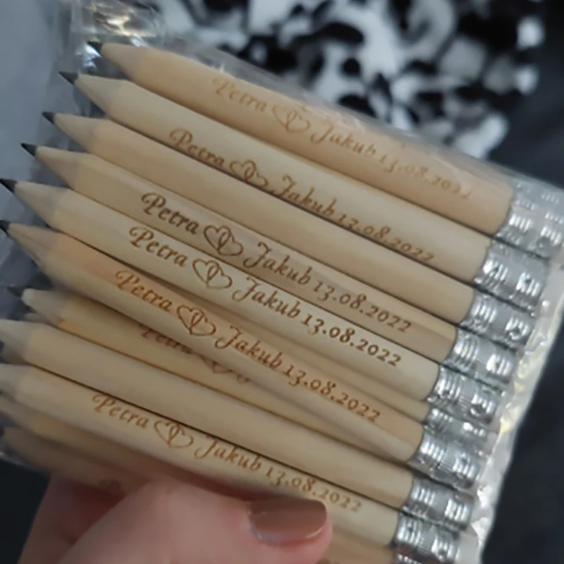 

Personalized Engraved Wooden Round Pencils,School Decor Pen,Wedding Save the Dates, Personalized Favors, Baby Shower Party, 10cm