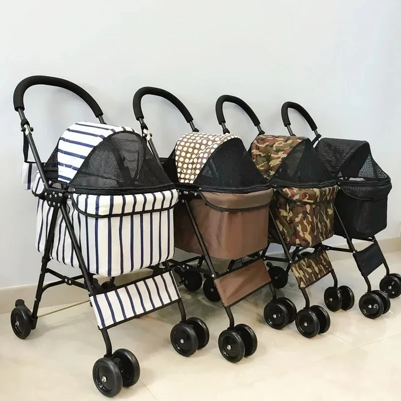 TG Nordic Lightweight Portable Pet Stroller For Small-Scale Cats Dogs Cart Shock Absorber 4-wheel Foldable Outdoor Troll
