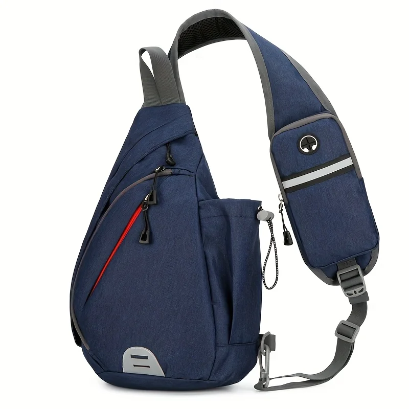 

Fashion and Versatile Crossbody Triangle Bag, Men's Chest Bags, New Casual Outdoor Sports Travel Backpack with Headphone Jack