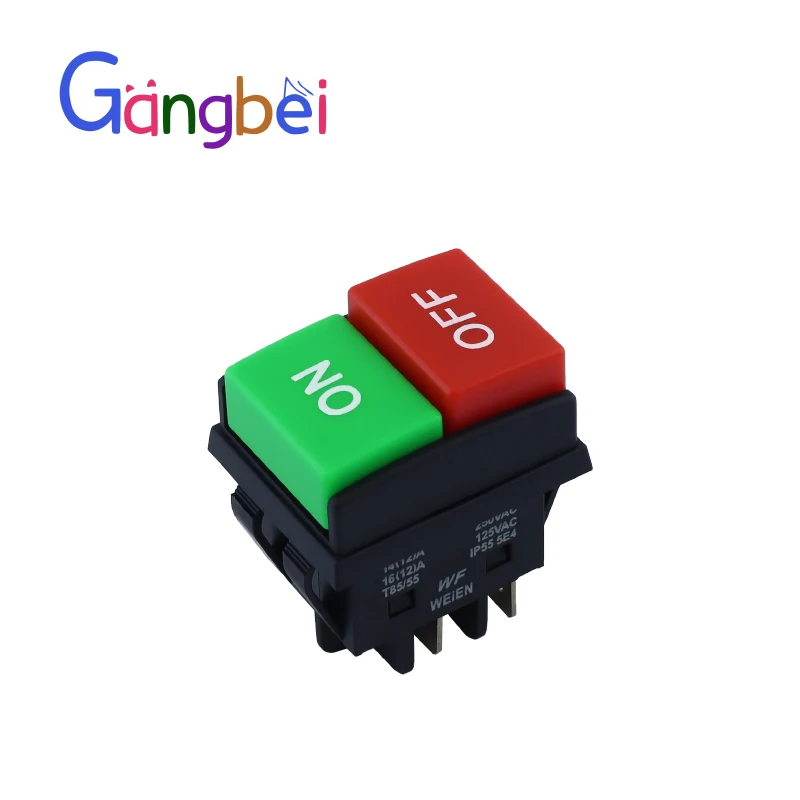 Rocker switch WF03-C1 KCD4 button start stop control button double red 1NO 1NC New type Superior quality Gangbei