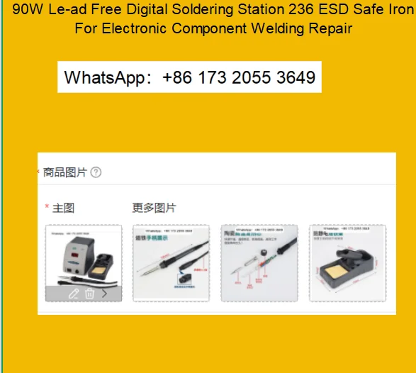 90W Le-ad Free Digital Soldering Station 236 ESD Safe Iron For Electronic Component Welding Repair