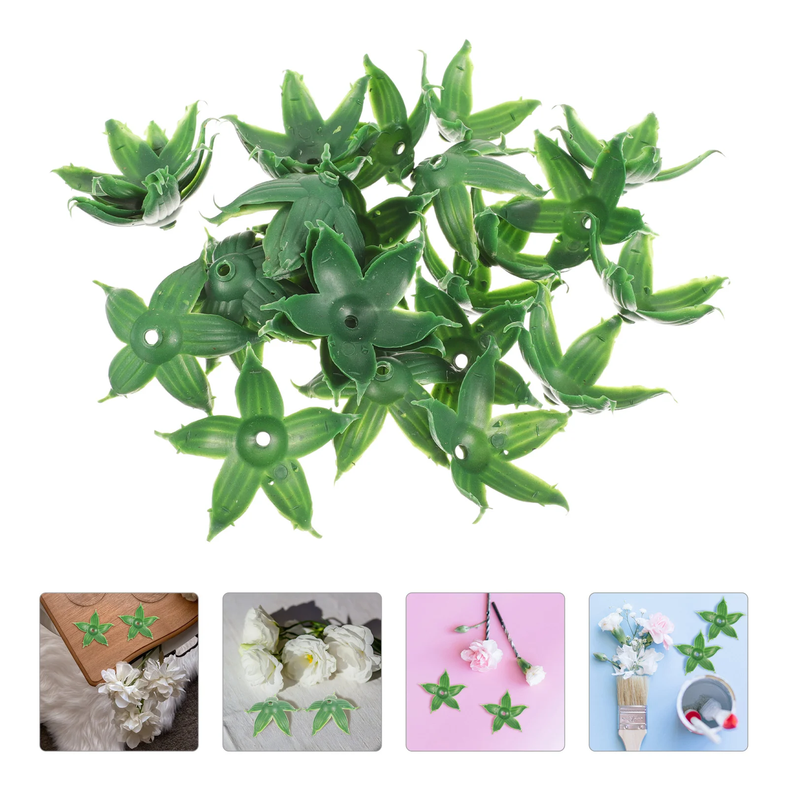 120 Pcs DIY Flower Torus Sepals Fake Calyxes for Red Decor Plant Materials Supply Plastic Artificial Flowers Outdoors