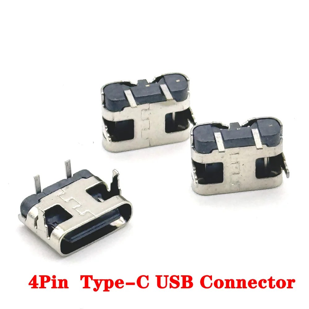 4Pin Type-C USB Connector Female Port Jack Solder Plug SMD SMT Android Phone Data Charging Socket Micro USB DIY Repair Adapter