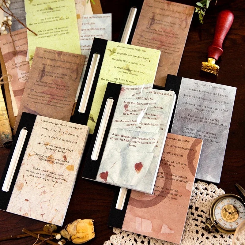 40Pcs Per Pack Material Book light Message Backing Decorative Memo Writing Pad Scrapbooking Handbook 175*65MM