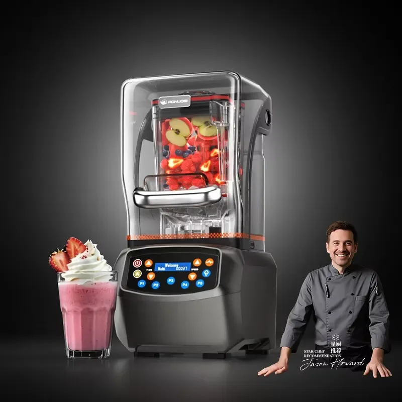Commercial Electric Ice Crusher Smoothie Maker Heavy Duty Fruit Blender Food Processor for Kitchen Bar Juice Mixer Machine