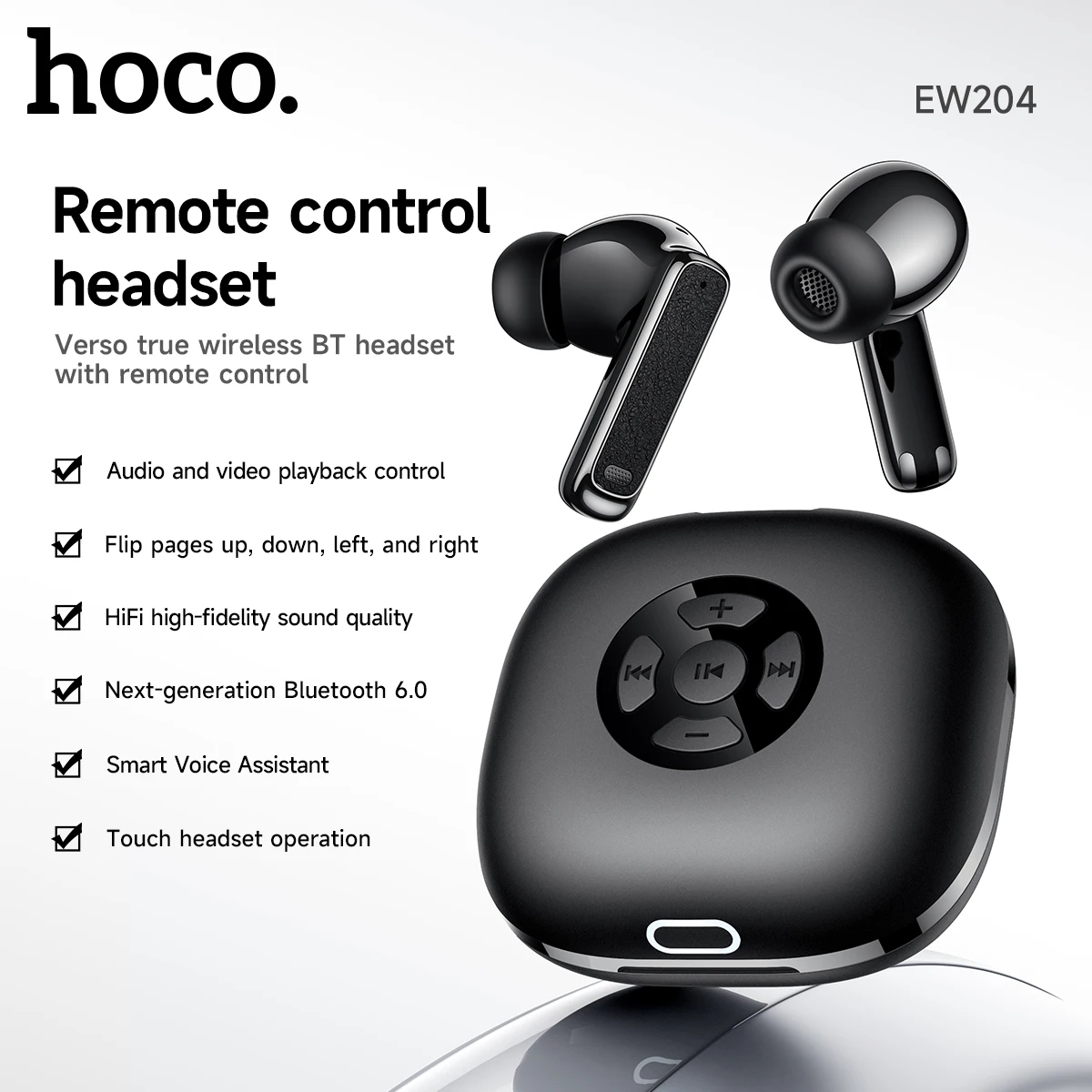 HOCO Wireless Bluetooth 6.0 Earphones with Remote Music Sports Mic Earbuds Longtime Standby HiFi Audio Stereo AAC SBC Headsets