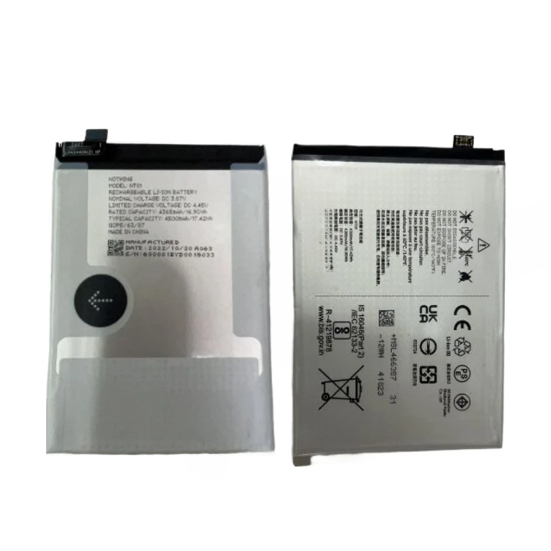Batería de teléfono móvil NT01 de alta calidad 3.85V 4500mAh para Nothing phone NT01,1 batería de repuesto nueva original 6