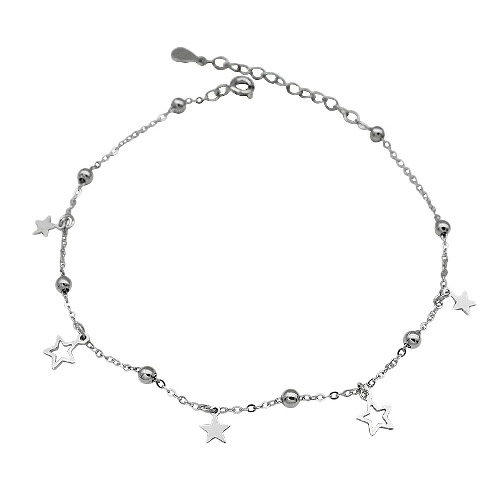 

Sterling Silver Anklet For Women Cute Minimalist Foot Pendant Chain Durable Adjustable Star Ankle Jewelry Creative Ankle Chain