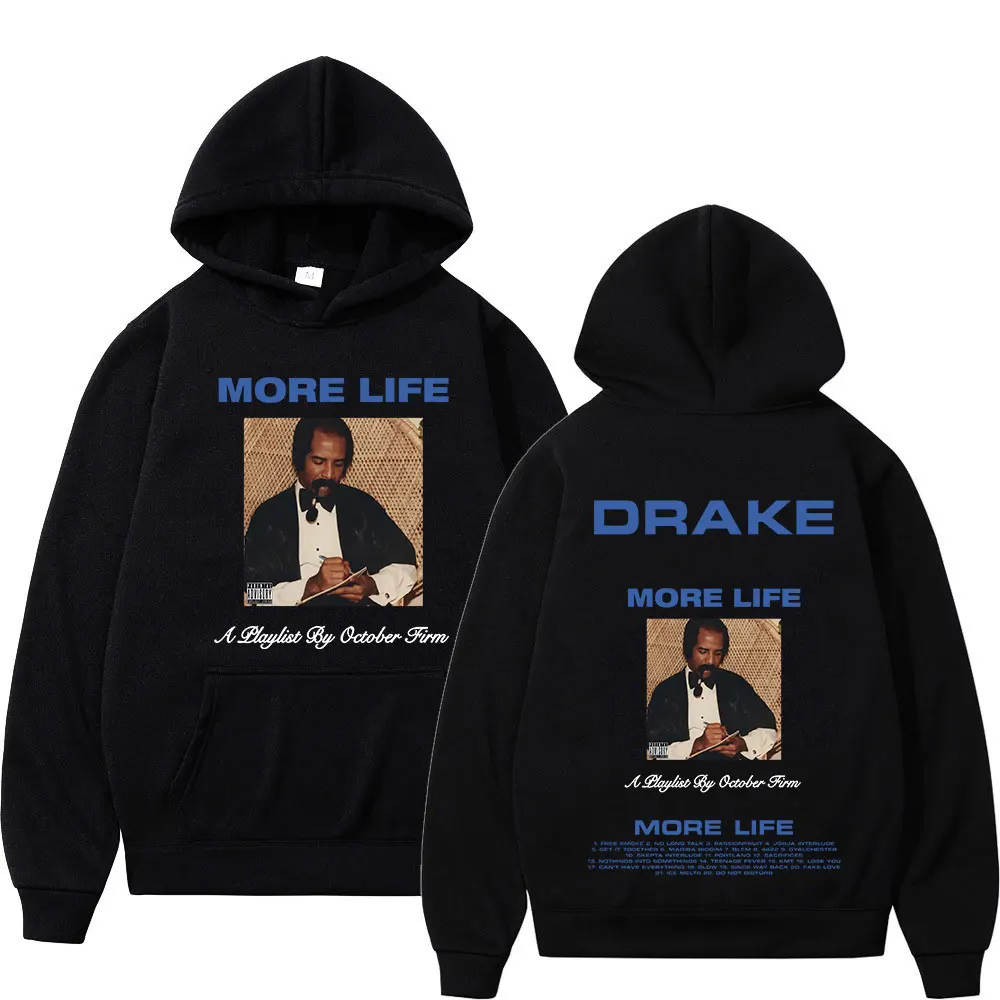 2023 Rapper Drake Hoodie Music Album More Life Graphic Hoodies Men's Women Vintage Gothic Hip Hop Hooded Sweatshirts Streetwear