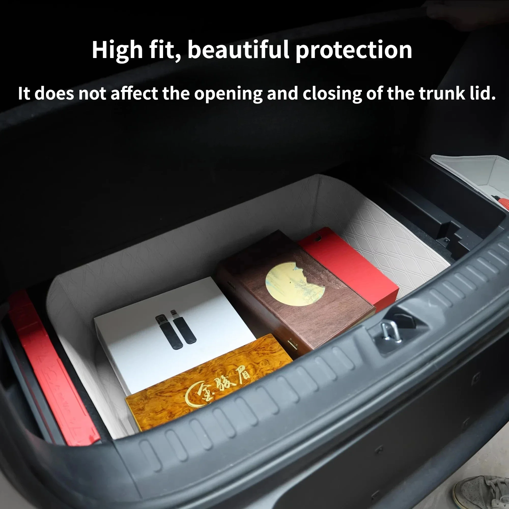 Trunk Lower Layer Storage Pocket for Changan Qiyuan Q05 NEVO Q05 2026,Waterproof Cargo Organizer Car Interior Modified Accessory 3