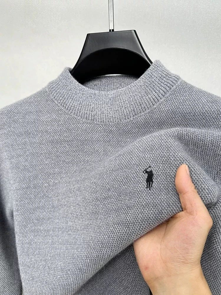 

Luxury brand Golf Pony Embroidered Sweater Men Fashion Velvet Thick Warm Round Neck Top Winter Trendy Designer Knitted Pullover