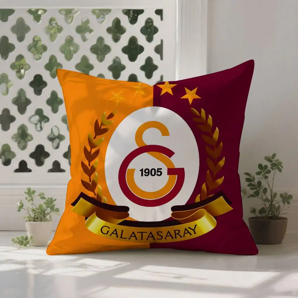 نادي شعار G-GalatasarayS كيس وسادة مكافحة الغبار المخدة غير مرئية سستة حريري قصير أفخم غطاء وسادة أريكة