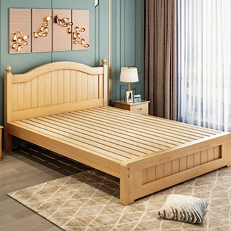 Cama moderna para sala de estar, mueble de madera Estilo nórdico Kawaii, doble, tamaño King, barato, para Dormitorio