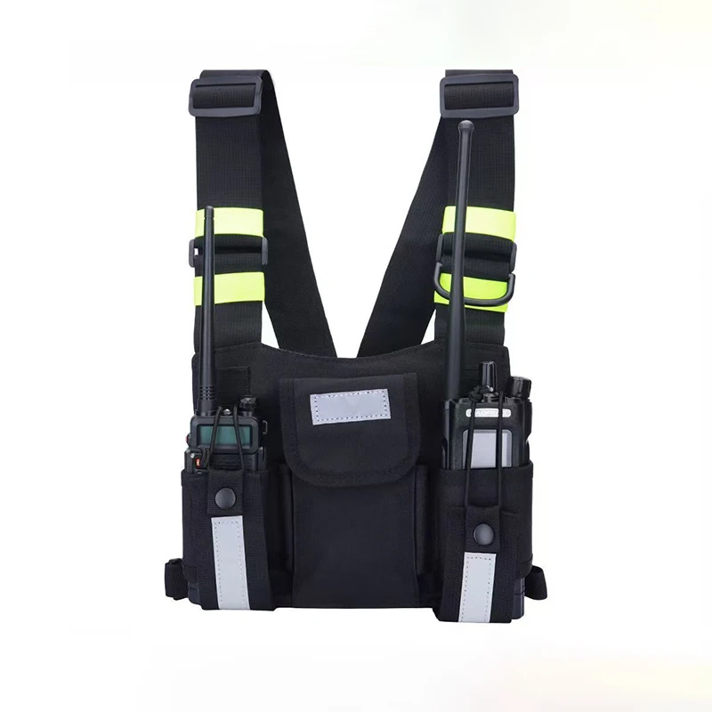 Funda de pecho reflectante para radios bidireccionales, tipo chaleco, para walkie-talkies, con soporte de hombro, para envío directo.