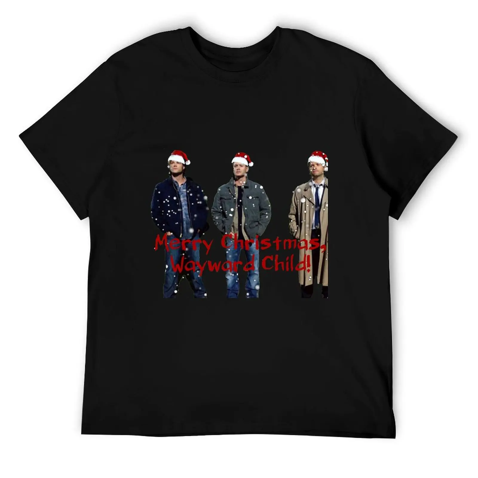 

Merry Christmas Supernatural T-Shirt t shirt man cotton men t shirt cotton 100% t shirts for man graphic vintage T-Shirt