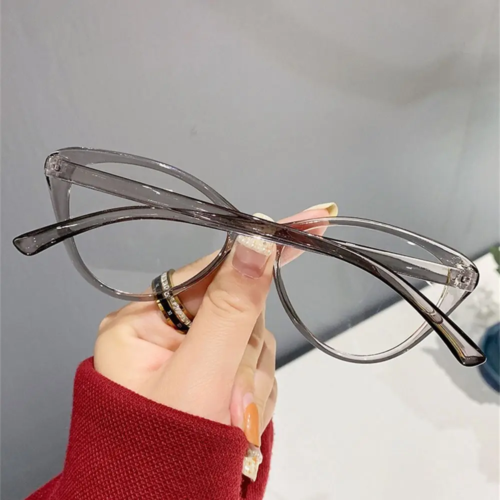 Transparent Anti-UV Blue Rays Glasses Vision Care Round Big Frame Computer Goggles Eyewear Women