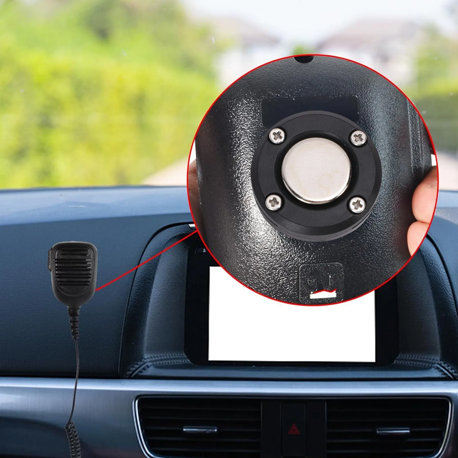 Suporte de microfone magnético portátil apto para kenwood KMC-30 KMC-32 KMC-35 KMC-36 cb rádio microfone titular cb microfone cabide com adesivo