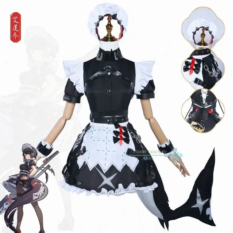 Ellen Joe Cosplay Game Zenless Zone Zero Ellen Joe Cosplay Costume Maid Outfit Zenless Zone Zero Dress Tail Party Clothes