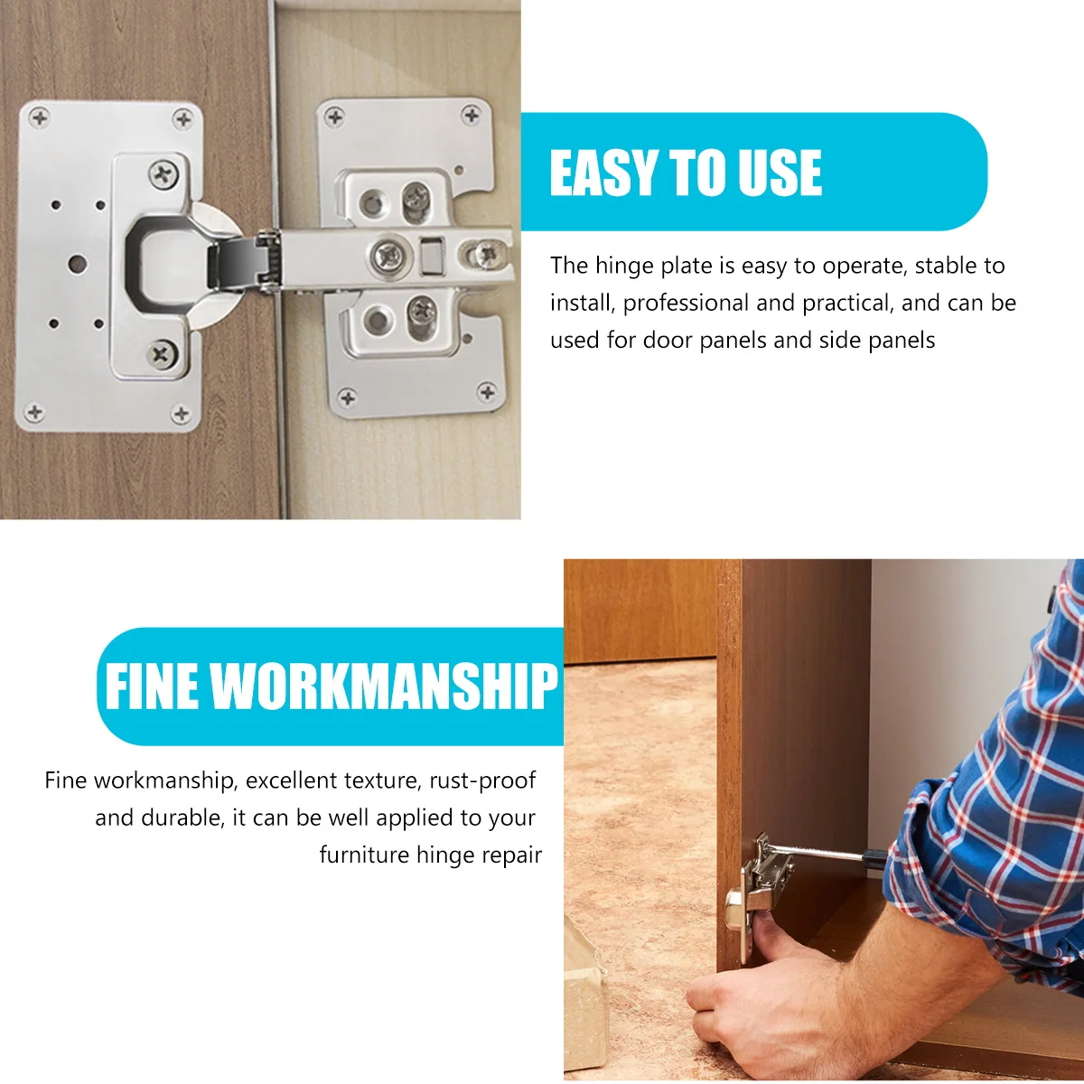 

10 Pcs Cabinet Door Hinge Repair Panel Metal Hinges niture Hardware Charniere Kitchen Plates Fixing Cupboard Closet Fittings