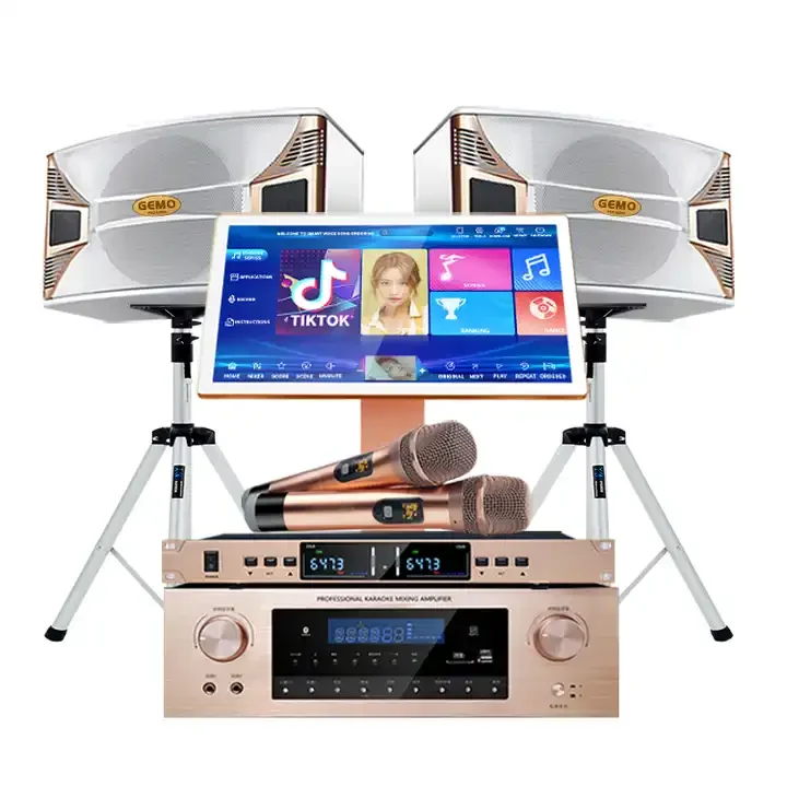 Hot Full Set Party Singing Karaoke Sound System 19.5 Touch Screen Karaoke Machine Professional Karaoke Player Amplifier