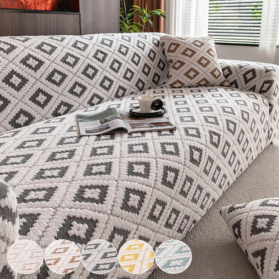 

1pc Bohemian All Inclusive Anti Slip Plush Sofa Cover,Easy-Clean,Pet-Friendly,All-Season Use for LivingRoom,Bedroom,Office Decor