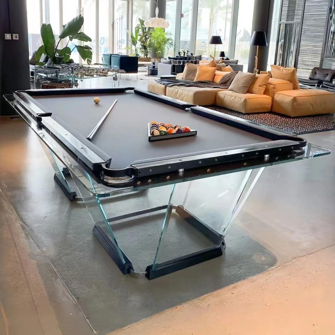 Modern 7ft 8ft 9ft Standard Glass Pool Table Pool Table