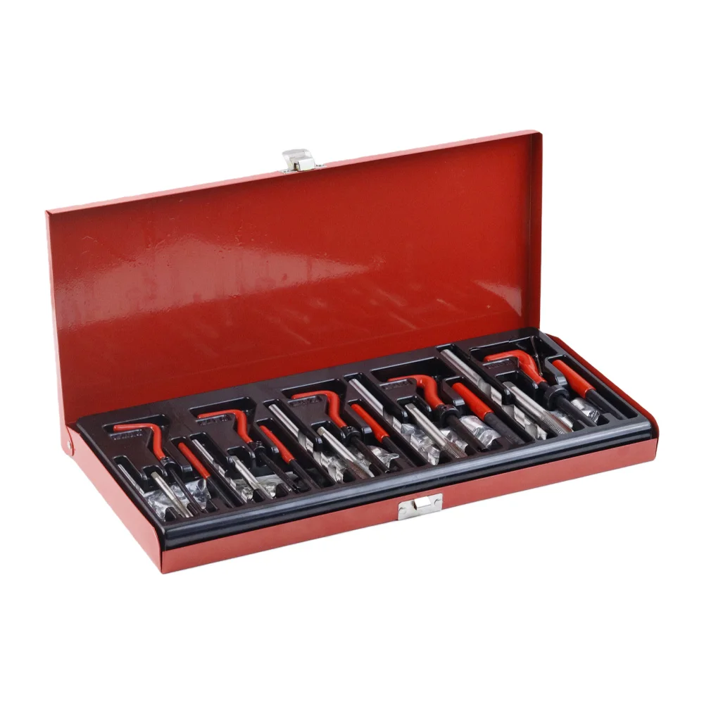 131Pcs Thread Repair Kit M5-M12 w/Storage Case Professional Helicoil Type for Automotive Engine