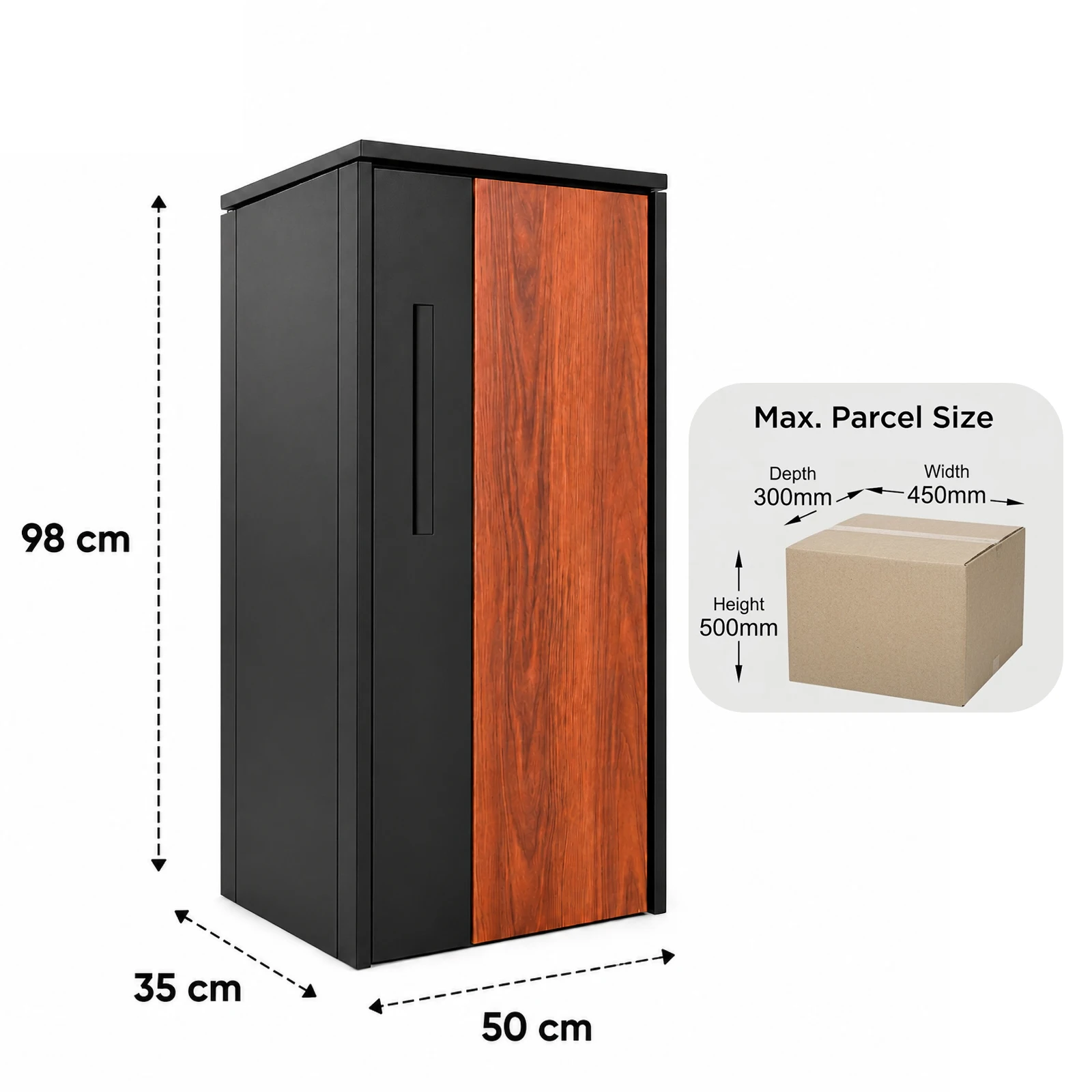 WELDON Detachable Parcel Box For Residential Freestanding Delivery Drop Box Outdoor Waterproof Anti-Theft Steel Mailbox