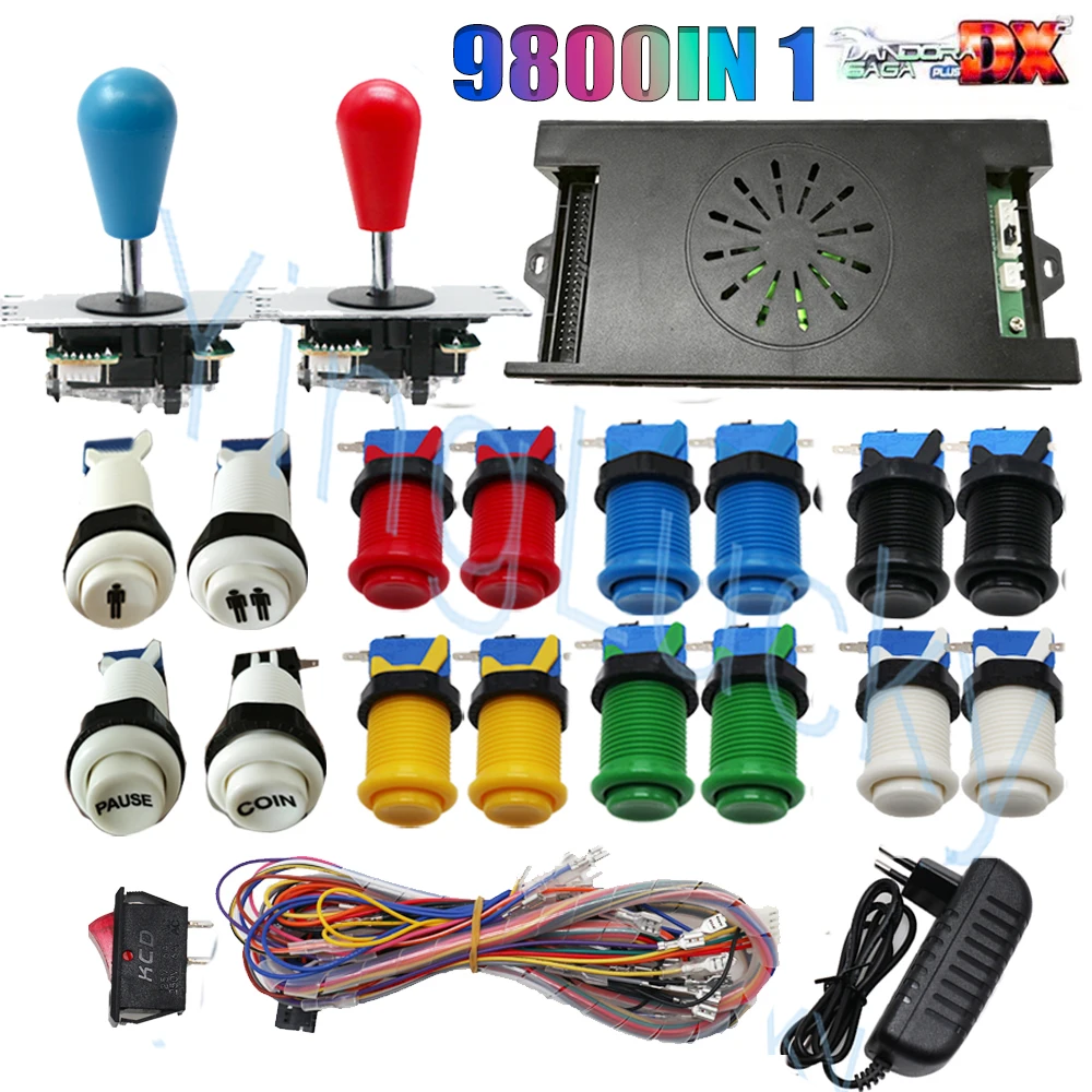 9800 in 1 Pandora Saga Box DX2 Plus DIY Kit 8 Way Joystick American Style Push Button Arcade Game Console Cabinet Bartop